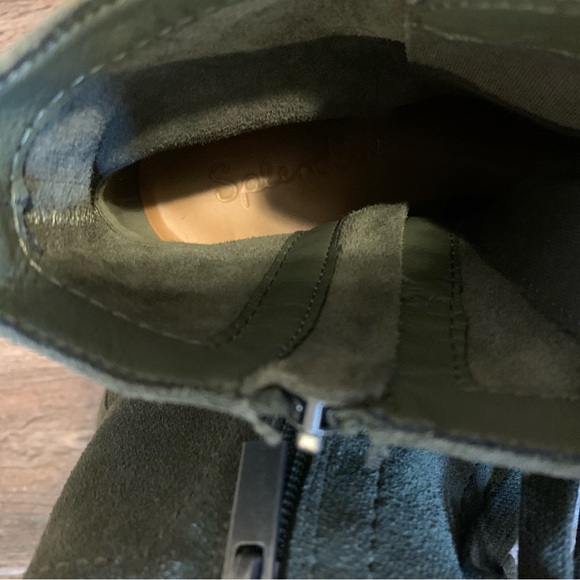 Splendid women’s Mady Green Suede Block Heel Combat Lace up Boots Size 9.5 M - Picture 9 of 11